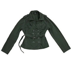 Forever 21 Green Belted Army Shirt Jacket L